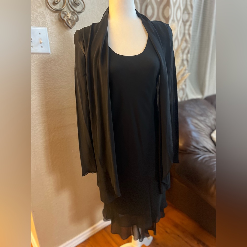Jones New York vintage silk cocktail/ evening black dress